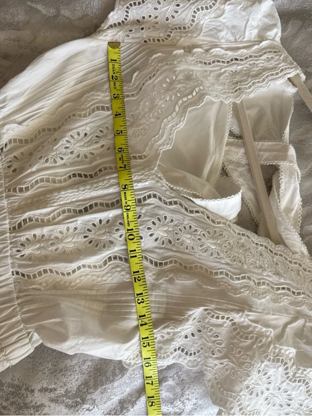 Sea New York White Eyelet V-Neck Midi Dress nwt - Picture 5 of 7